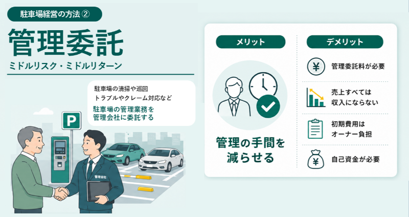 駐車場経営_経営方法による収入のちがい_管理委託