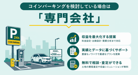 駐車場経営を考えはじめたら、どこに相談すればいい?_コインパーキングを検討している場合は「専門会社」