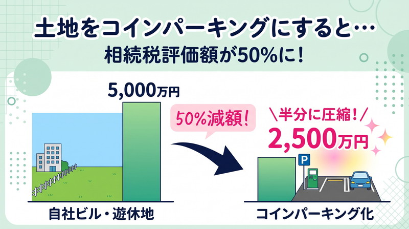 見出し_駐車場相続税評価額のシミュレーション比較